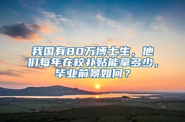 我国有80万博士生，他们每年在校补贴能拿多少，毕业前景如何？