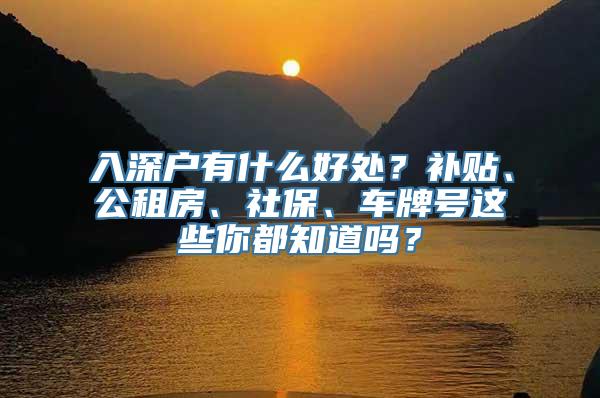 入深户有什么好处？补贴、公租房、社保、车牌号这些你都知道吗？