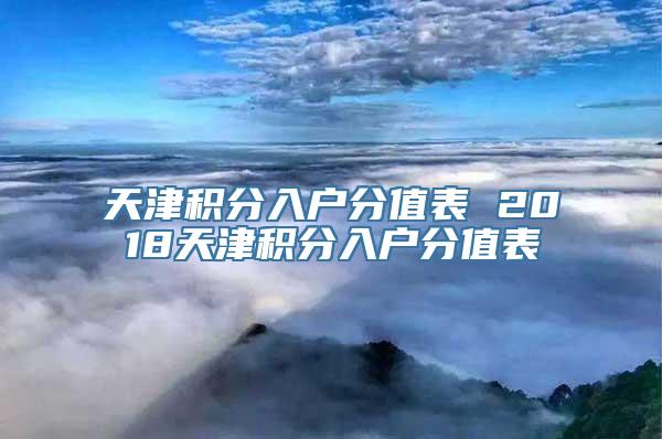 天津积分入户分值表 2018天津积分入户分值表