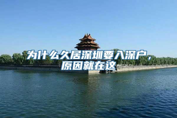 为什么久居深圳要入深户，原因就在这