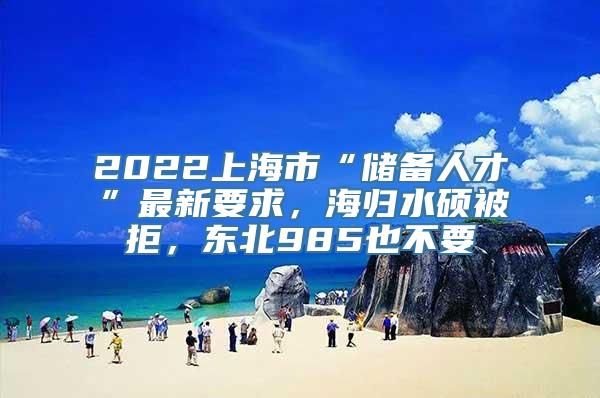 2022上海市“储备人才”最新要求，海归水硕被拒，东北985也不要