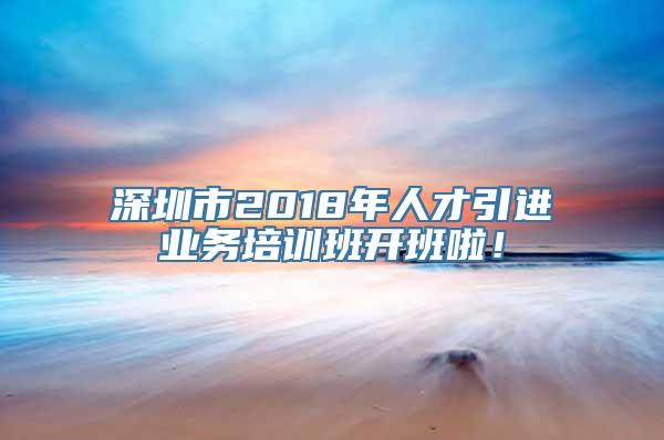 深圳市2018年人才引进业务培训班开班啦！