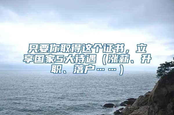 只要你取得这个证书，立享国家5大待遇（涨薪、升职、落户……）