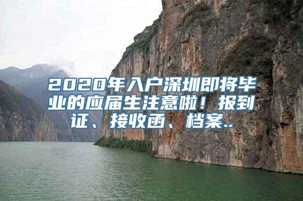 2020年入户深圳即将毕业的应届生注意啦！报到证、接收函、档案..