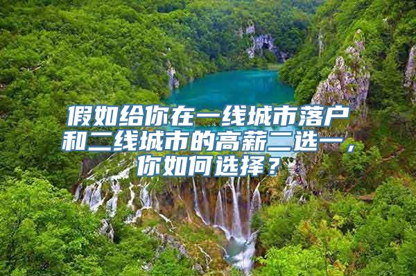 假如给你在一线城市落户和二线城市的高薪二选一，你如何选择？