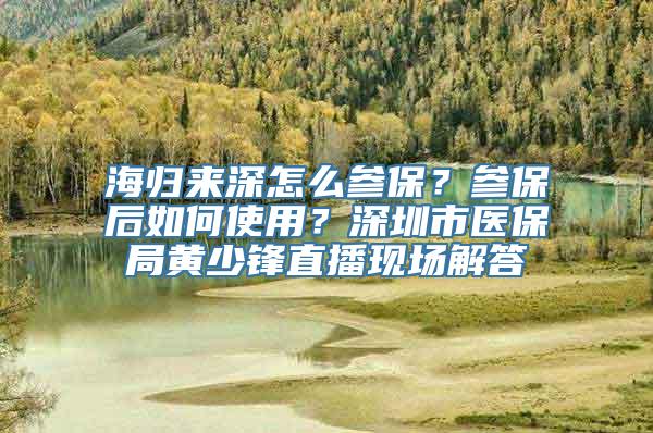 海归来深怎么参保？参保后如何使用？深圳市医保局黄少锋直播现场解答