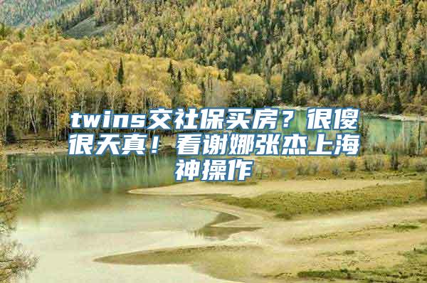 twins交社保买房？很傻很天真！看谢娜张杰上海神操作