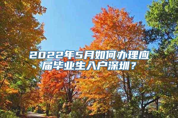 2022年5月如何办理应届毕业生入户深圳？