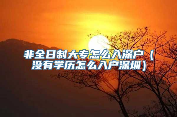 非全日制大专怎么入深户（没有学历怎么入户深圳）