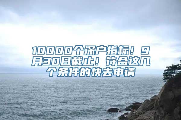 10000个深户指标！9月30日截止！符合这几个条件的快去申请