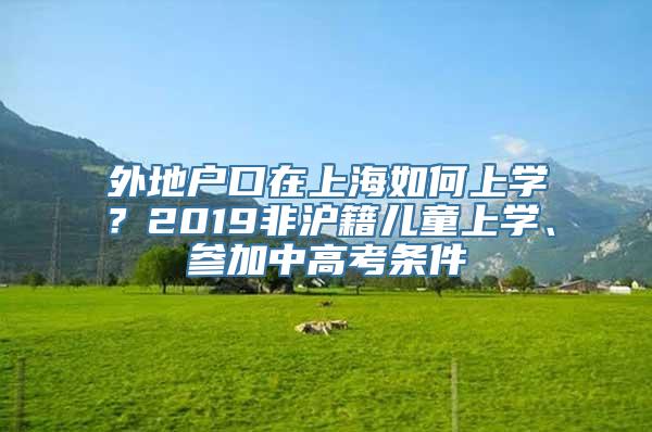 外地户口在上海如何上学？2019非沪籍儿童上学、参加中高考条件