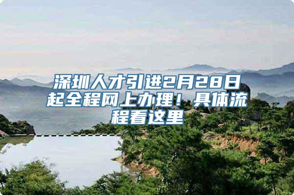 深圳人才引进2月28日起全程网上办理！具体流程看这里