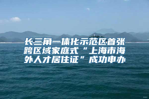 长三角一体化示范区首张跨区域家庭式“上海市海外人才居住证”成功申办