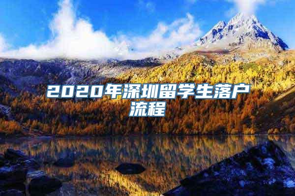 2020年深圳留学生落户流程