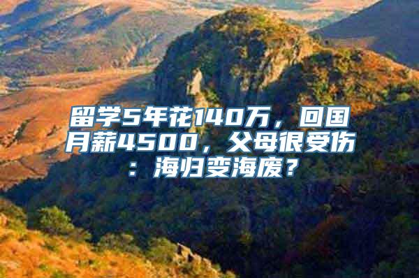 留学5年花140万，回国月薪4500，父母很受伤：海归变海废？