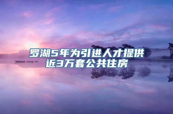 罗湖5年为引进人才提供近3万套公共住房