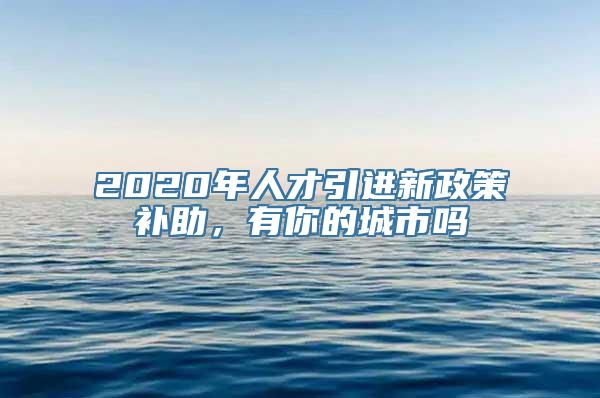 2020年人才引进新政策补助，有你的城市吗