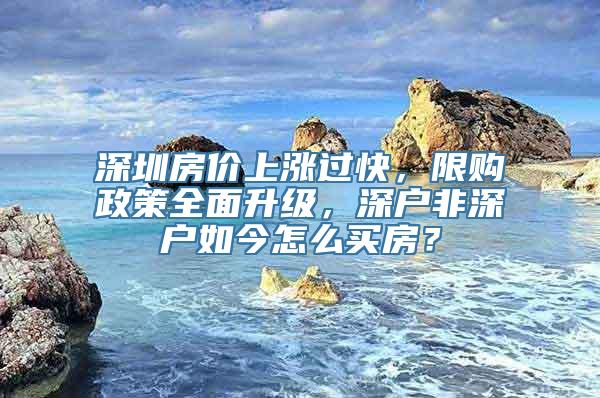 深圳房价上涨过快，限购政策全面升级，深户非深户如今怎么买房？