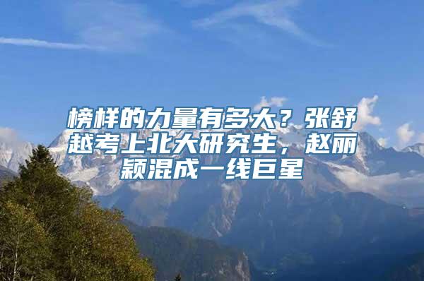 榜样的力量有多大？张舒越考上北大研究生，赵丽颖混成一线巨星