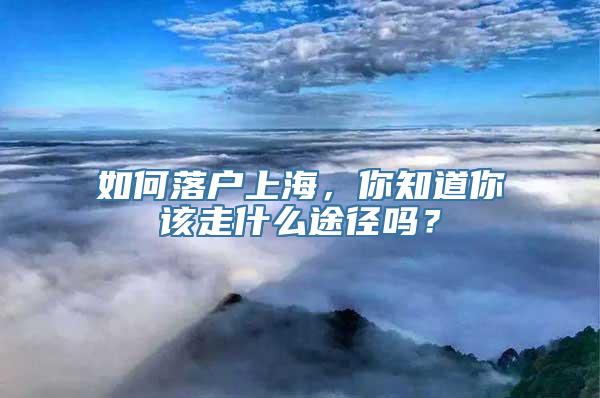 如何落户上海，你知道你该走什么途径吗？