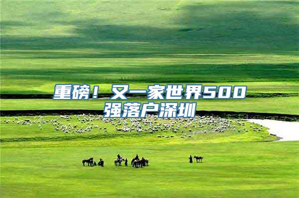 重磅！又一家世界500强落户深圳