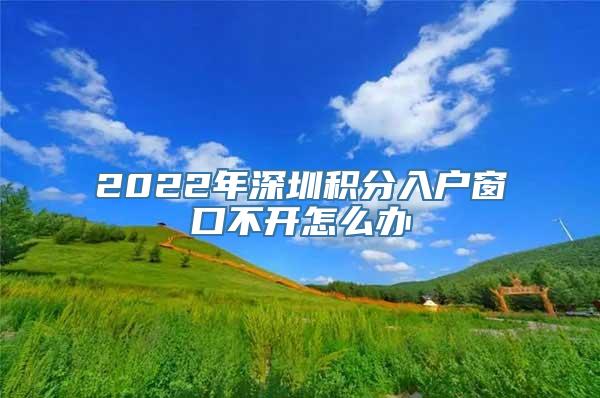 2022年深圳积分入户窗口不开怎么办