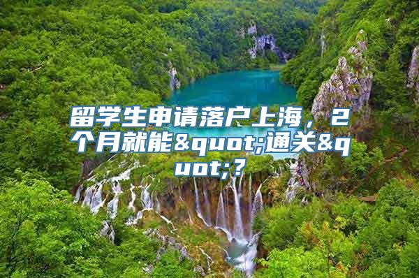 留学生申请落户上海，2个月就能"通关"？