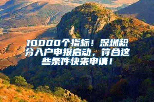 10000个指标！深圳积分入户申报启动，符合这些条件快来申请！