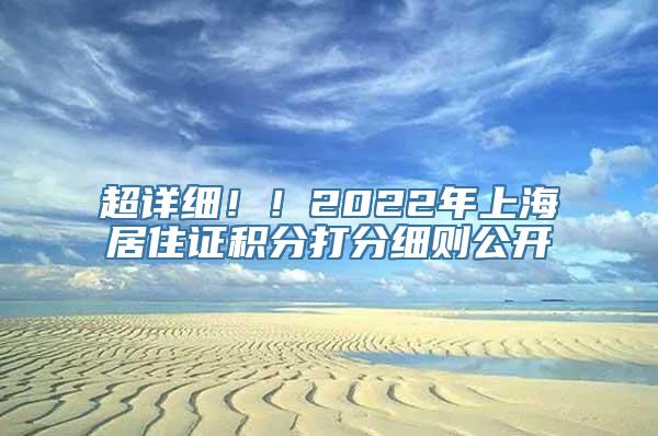 超详细！！2022年上海居住证积分打分细则公开