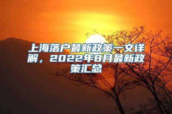 上海落户最新政策一文详解，2022年8月最新政策汇总