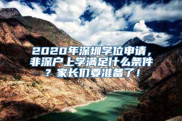 2020年深圳学位申请，非深户上学满足什么条件？家长们要准备了！