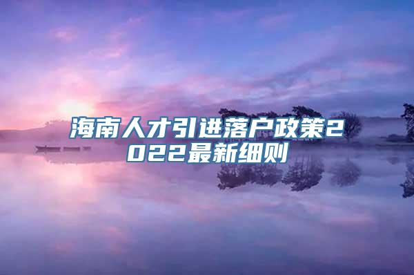 海南人才引进落户政策2022最新细则