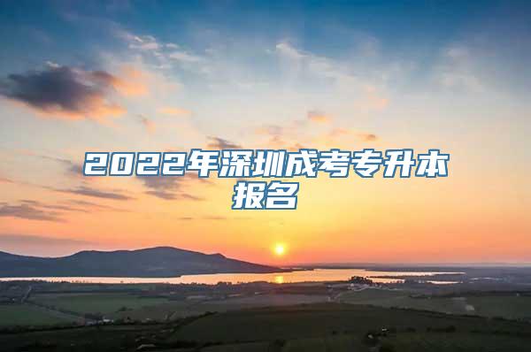 2022年深圳成考专升本报名