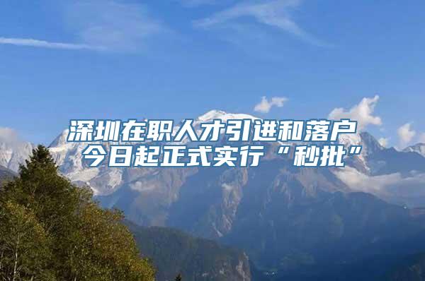 深圳在职人才引进和落户 今日起正式实行“秒批”