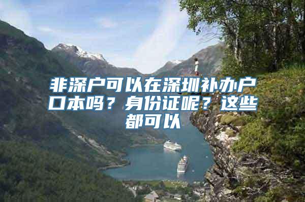 非深户可以在深圳补办户口本吗？身份证呢？这些都可以