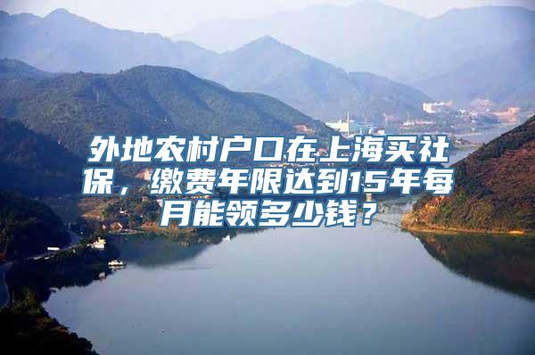 外地农村户口在上海买社保，缴费年限达到15年每月能领多少钱？