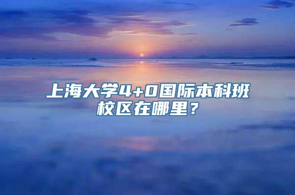 上海大学4+0国际本科班校区在哪里？