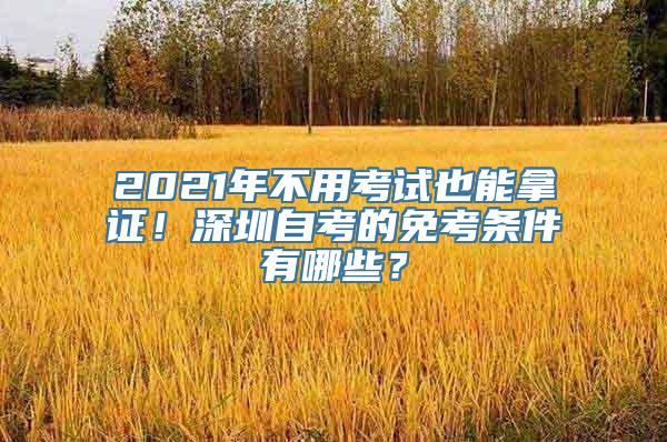 2021年不用考试也能拿证！深圳自考的免考条件有哪些？