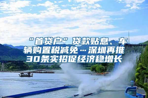 “首贷户”贷款贴息、车辆购置税减免…深圳再推30条实招促经济稳增长