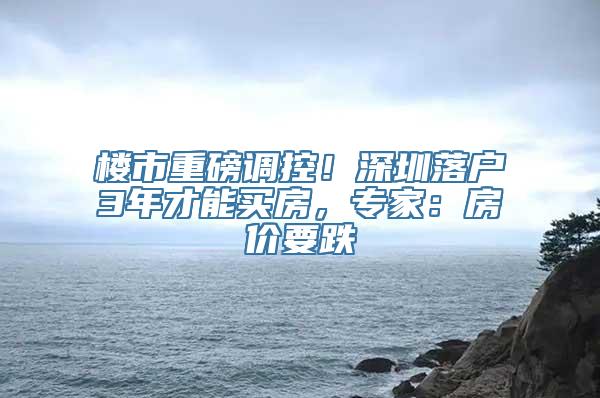 楼市重磅调控！深圳落户3年才能买房，专家：房价要跌