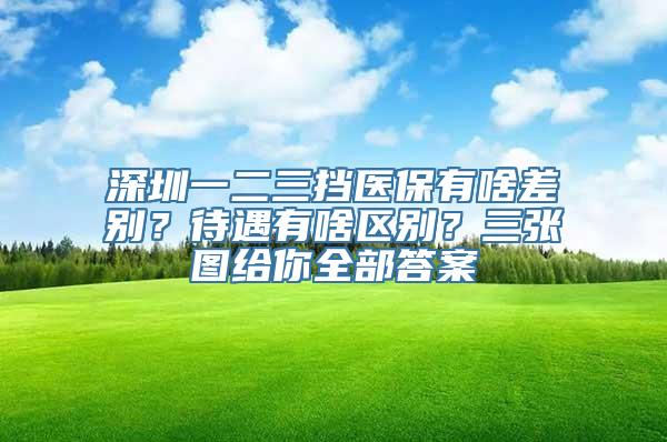 深圳一二三挡医保有啥差别？待遇有啥区别？三张图给你全部答案