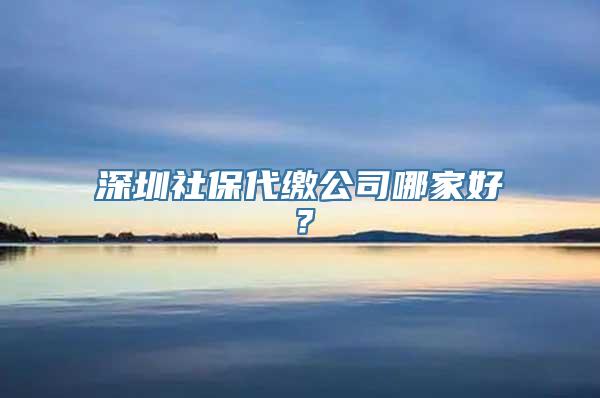 深圳社保代缴公司哪家好？