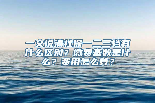 一文说清社保一二三档有什么区别？缴费基数是什么？费用怎么算？