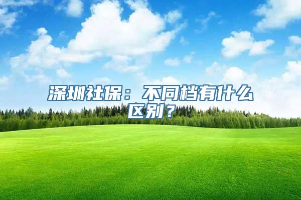 深圳社保：不同档有什么区别？