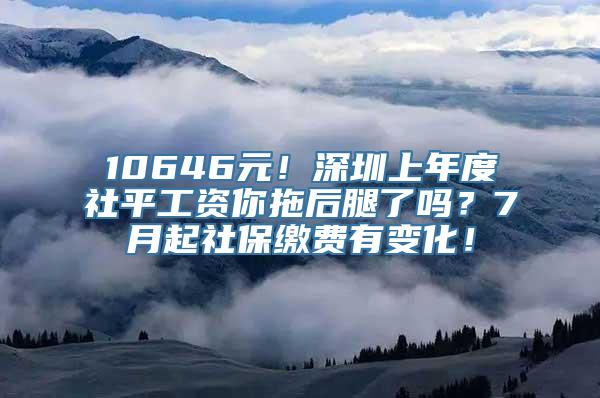 10646元！深圳上年度社平工资你拖后腿了吗？7月起社保缴费有变化！