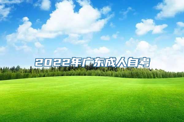 2022年广东成人自考