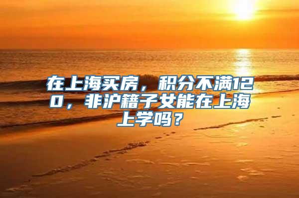 在上海买房，积分不满120，非沪籍子女能在上海上学吗？