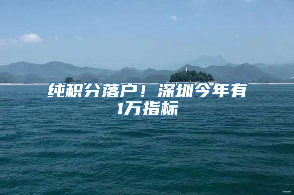 纯积分落户！深圳今年有1万指标