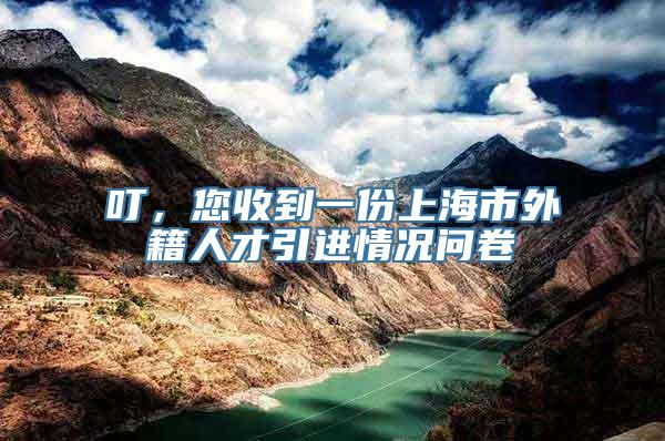 叮，您收到一份上海市外籍人才引进情况问卷→