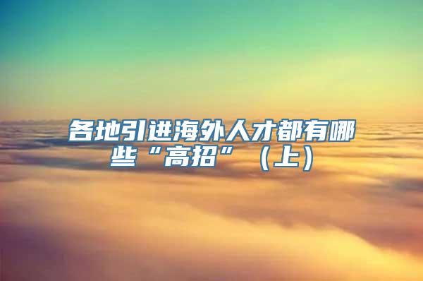 各地引进海外人才都有哪些“高招”（上）